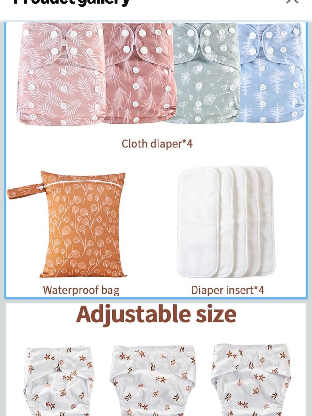 Adjustable Washable Diapers Brand New